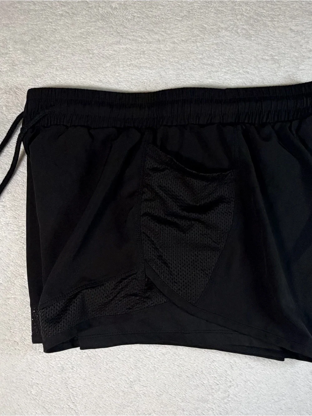 Women's Black Athletic Lounge Shorts with Elastic Waist